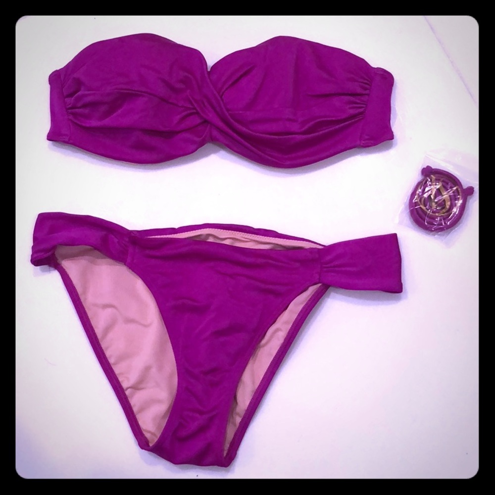 Victoria’s Secret Bandeau Bikini in Fuschia